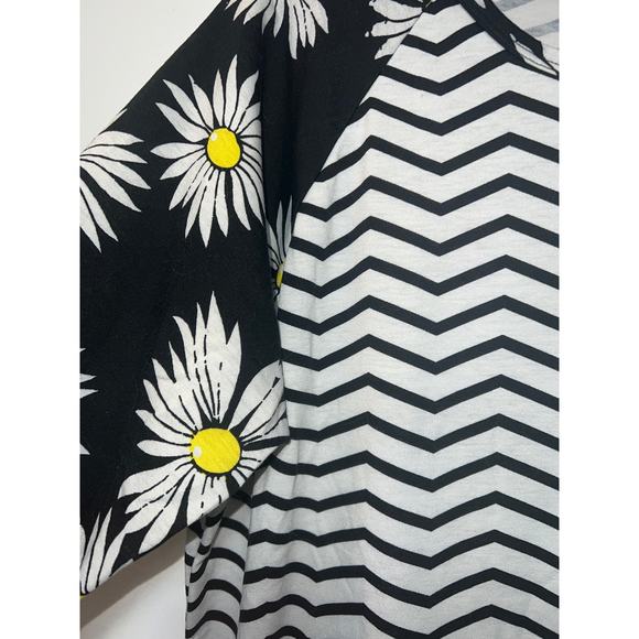 NWOT Rare Lularoe Chevron & Daisy Set Randy Top L & OS leggings - Picture 7 of 10